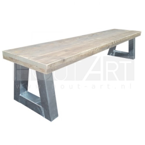 trapezium steigerhout gebruikt hout nieuw hout-art eettafel tafel maatwerk meubels hout-art