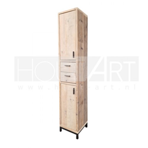 hoge kast dubbele deuren steigerhout hout hout-art schijndel opbergkast houten kast