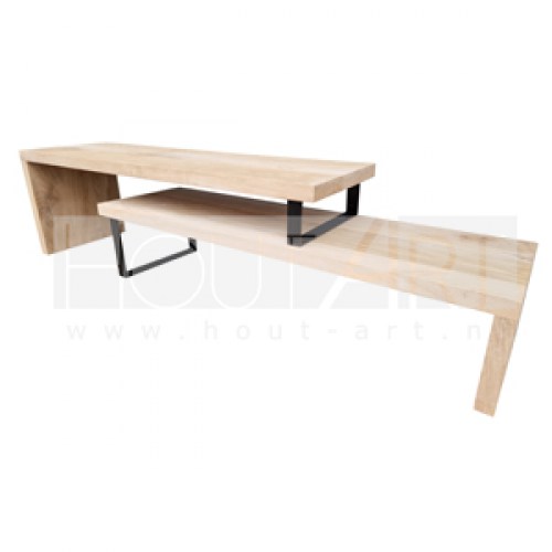tvmeubel stalen frame lades eiken hout-art schijndel eerde eikenhout maatwerk meubels meubel