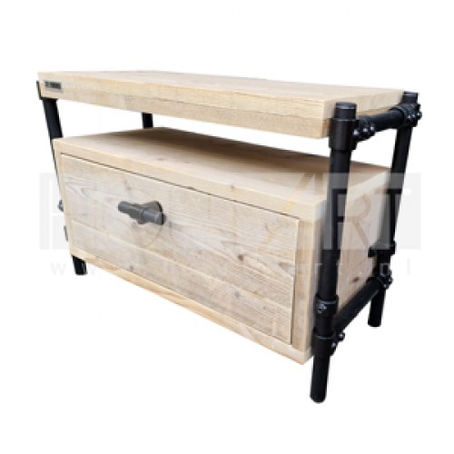 tvmeubel tv-meubel steigerhout nieuw gebruikt hout steigerbuis zwart industrieel hout-art schijndel eerde