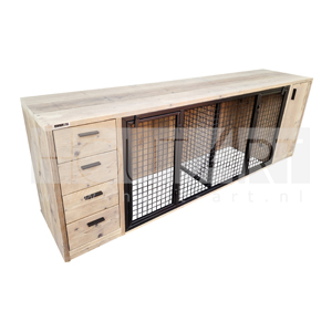 Dressoir XL bench lades / deurtje met steigerhout