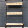Kapstok frame staal met oud eiken spoorbiels legplanken van Hout-Art. stalen frame, haakjes, zwart, gepoedercoat, modern, industrieel, kapstokken, bankje, houtart.