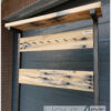 Kapstok frame staal met oud eiken spoorbiels legplanken van Hout-Art. stalen frame, haakjes, zwart, gepoedercoat, modern, industrieel, kapstokken, bankje, houtart.