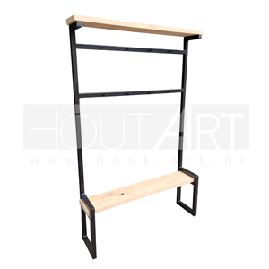 Kapstok Rondo staal met eiken