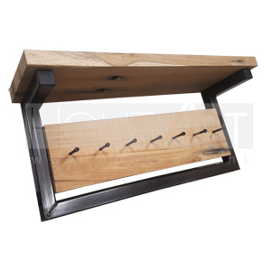 Kapstok hangend staal met eiken