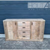 Dressoir kast XL steigerhout lades deuren steigerhout van Hout-Art. steigerhouten, handgreep, open vak, houtart.