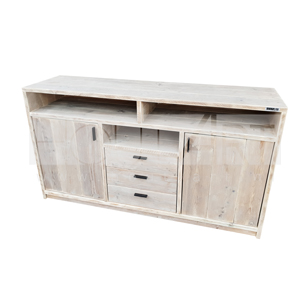 Dressoir XL steigerhout lades, deuren en smalle vakken steigerhout