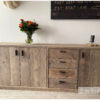 Dressoir kast XL steigerhout lades deuren steigerhout van Hout-Art. steigerhouten, handgreep, open vak, houtart.
