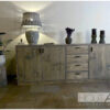 Dressoir kast XL steigerhout lades deuren steigerhout van Hout-Art. steigerhouten, handgreep, open vak, houtart.