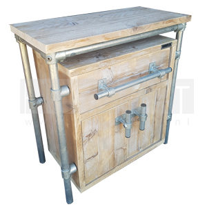 Kast Revento steigerbuis lade en deuren steigerhout