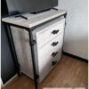 Kast dressoir Revento zwarte steigerbuis lades steigerhout van Hout-Art.