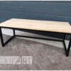 Speeltafel stalen rechthoek met eiken van Hout-Art. kinderen, spelen, tafel, eikenhout, staal, frames, zwart, gepoedercoat, modern, industrieel, houtart.