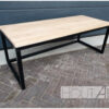 Speeltafel stalen rechthoek met eiken van Hout-Art. kinderen, spelen, tafel, eikenhout, staal, frames, zwart, gepoedercoat, modern, industrieel, houtart.