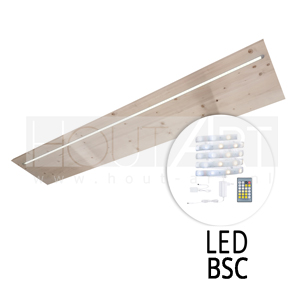 Wandplank onzichtbare bevestiging steigerhout met led bsc basic instelbaar kleur of wit van Hout-Art