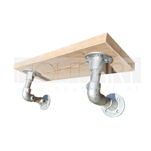 Wandplank steigerbuis dubbel met steigerhout