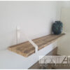 Wandplank stalen beugel met steigerhout van Hout-Art.