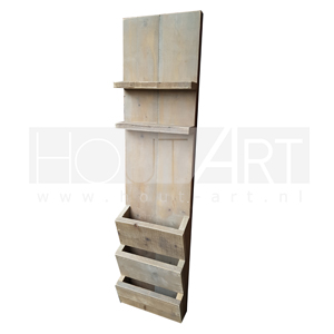 Wandrek tijdschriftenvak steigerhout