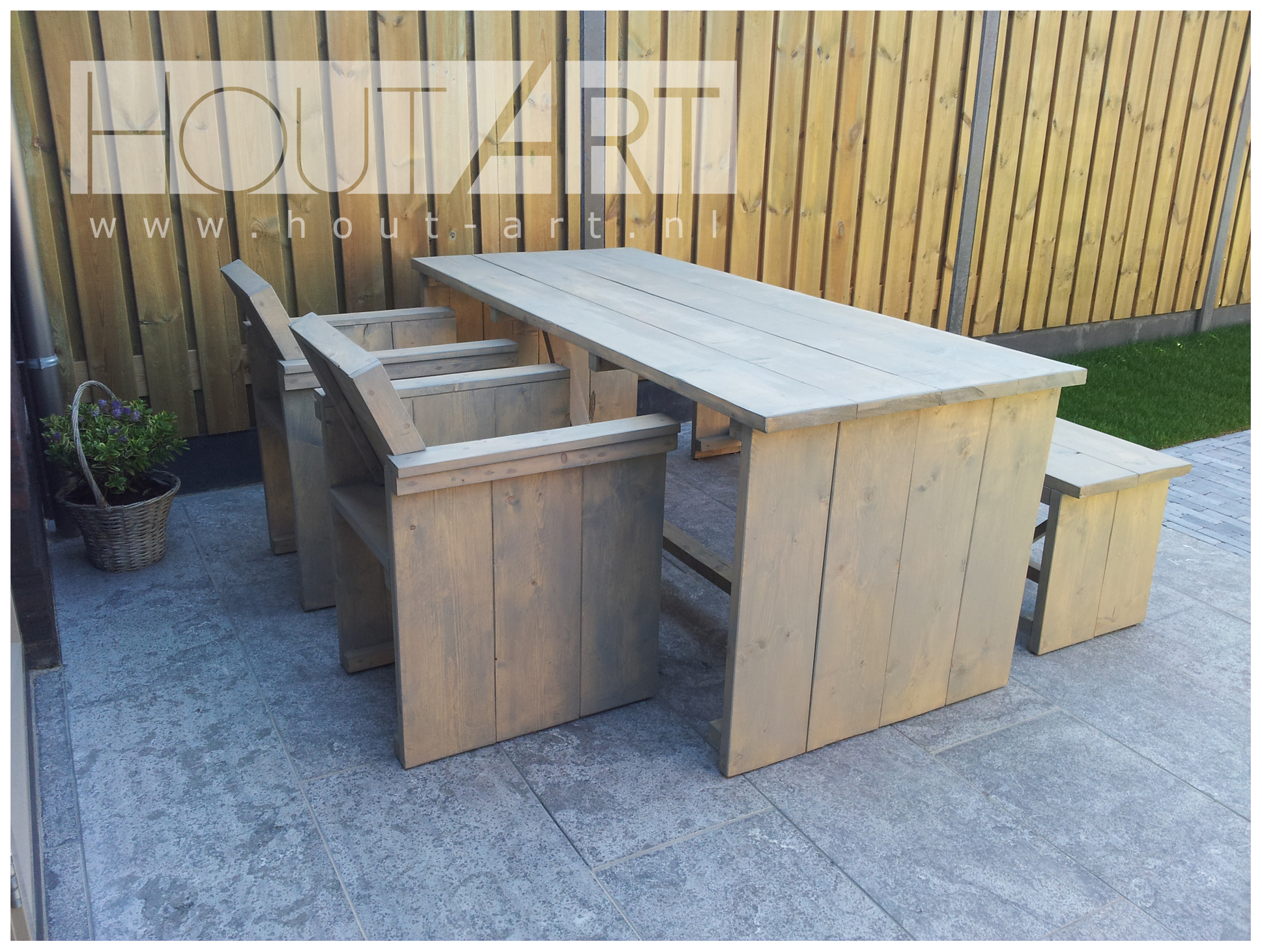 Stoel, tuinstoel new age steigerhout van Hout-Art.