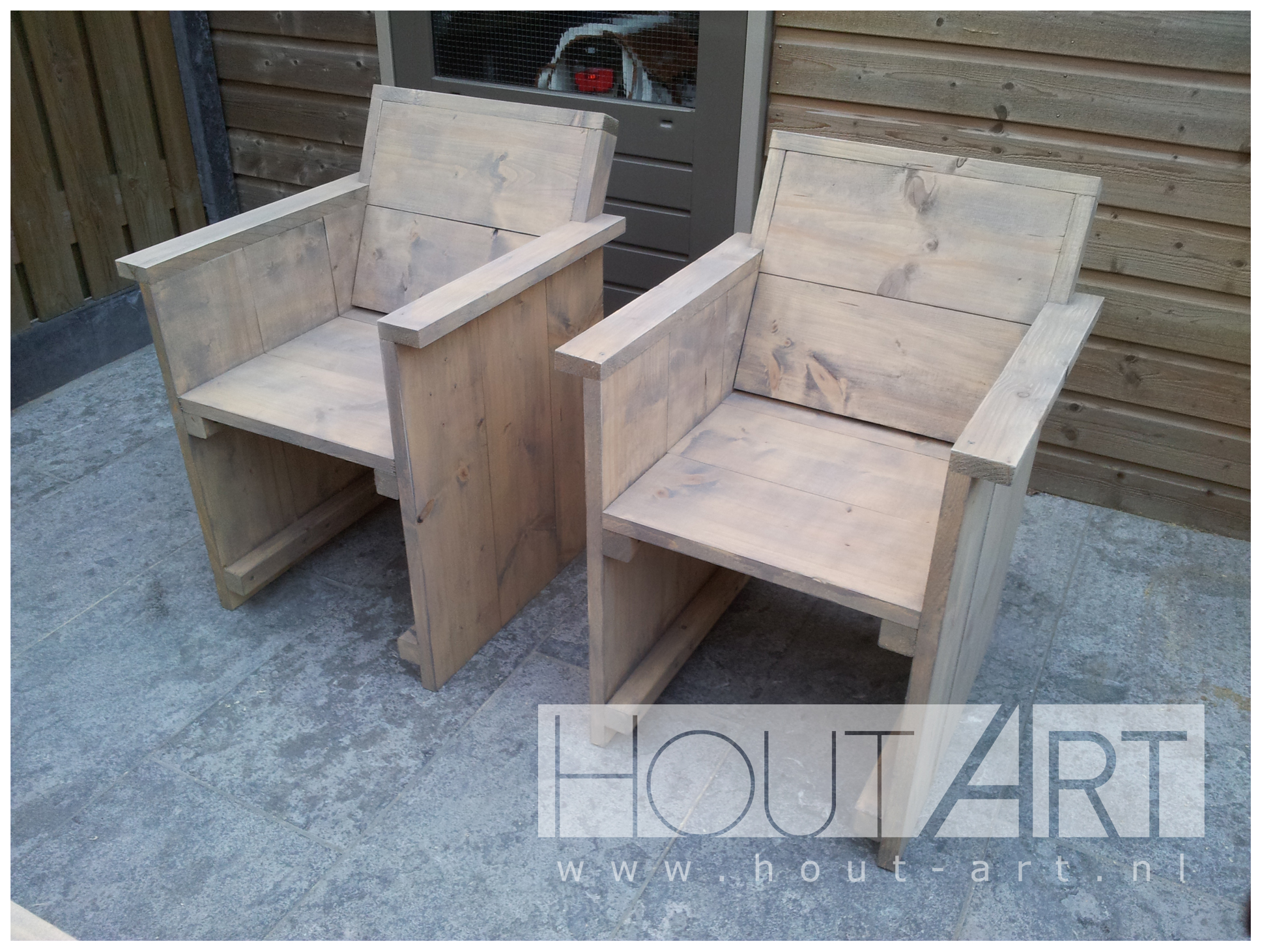 Stoel, tuinstoel new age steigerhout van Hout-Art.
