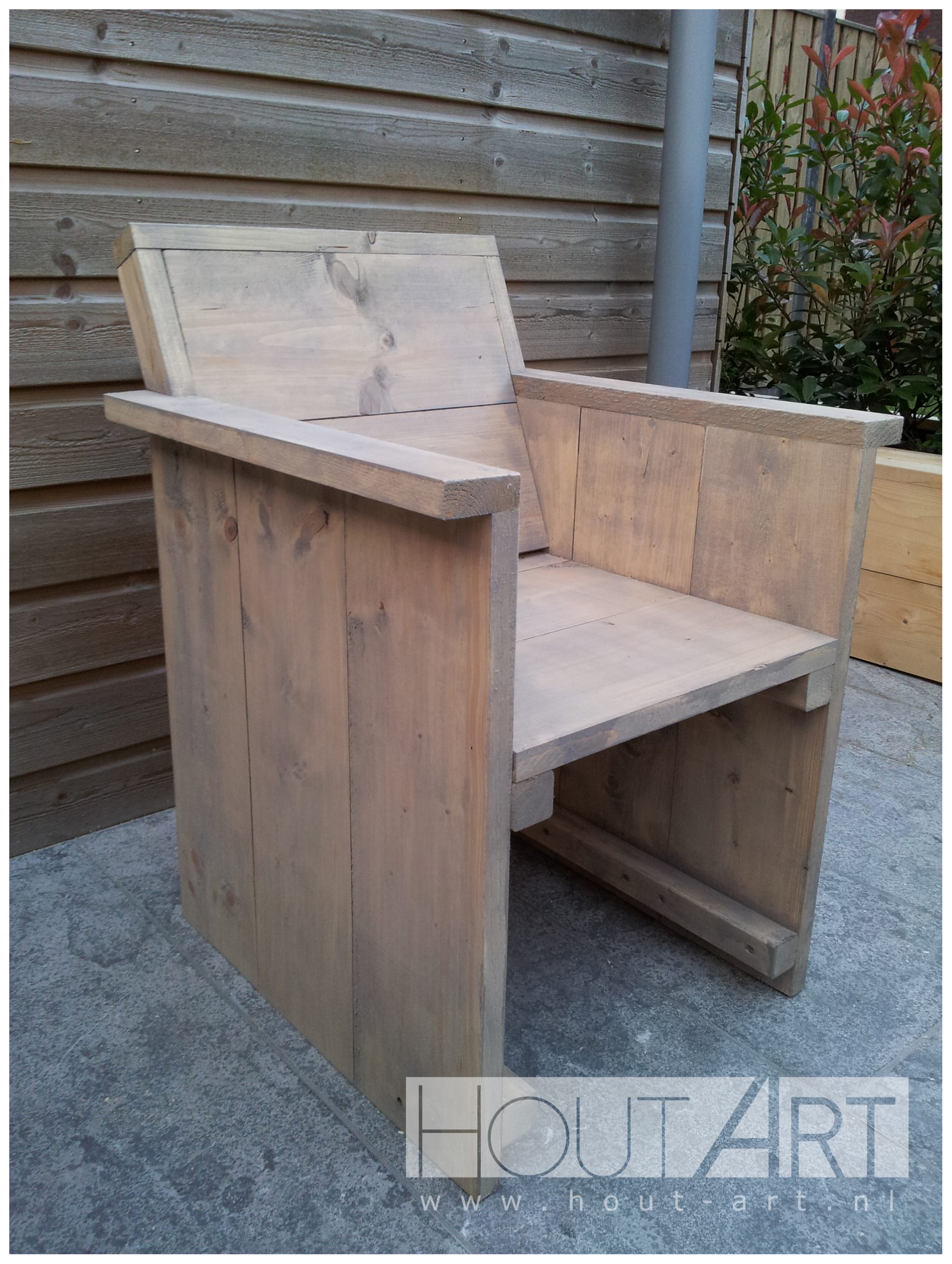 Stoel, tuinstoel new age steigerhout van Hout-Art.