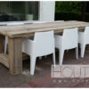 Stoel tuinstoel box stapelbaar wit van Hout-Art.