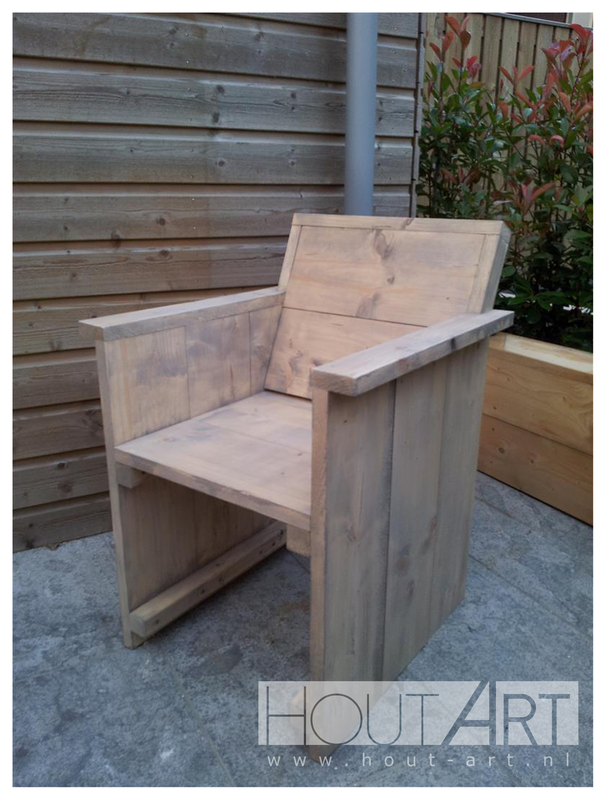 Stoel, tuinstoel new age steigerhout van Hout-Art.