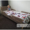 Bed steigerhout open onderkant verhoogd van Hout-Art, slaapkamer, landelijk, lades, opberglades, lattenbodem, logeren, matras, houtart.