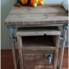 Bureau verzinkte steigerbuis zwevende kast met steigerhout van Hout-Art.