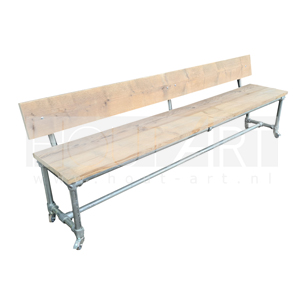 Bank steigerbuis rugleuning met steigerhout