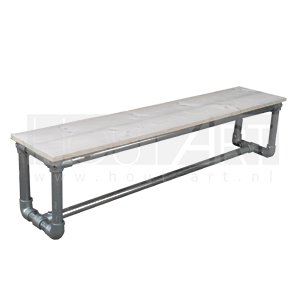 Bank Kubix steigerbuis met steigerhout