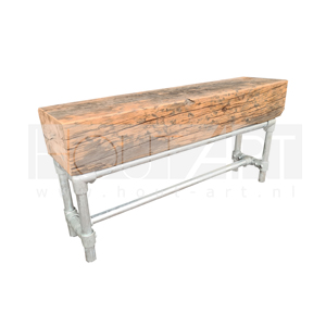 Bank steigerbuis met spoorbiels balk