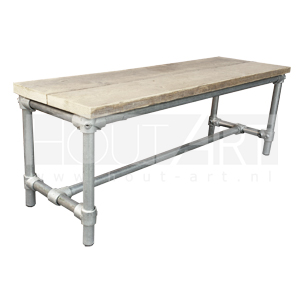 Bank steigerbuis met steigerhout
