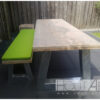 Bank verzinkt stalen frame luxe steigerhout van Hout-Art. tuinbank, verzonken, staal, frames, houtart.