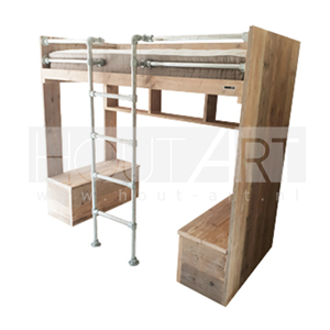 Hoogslaper steigerhout vakken met steigerbuis