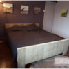 Tweepersoonsbed van steigerhout Luxe van Hout-Art. Modern, industrieel, landelijk, gebruikt hout, beits, coating, slaapkamer, bed, bedden.