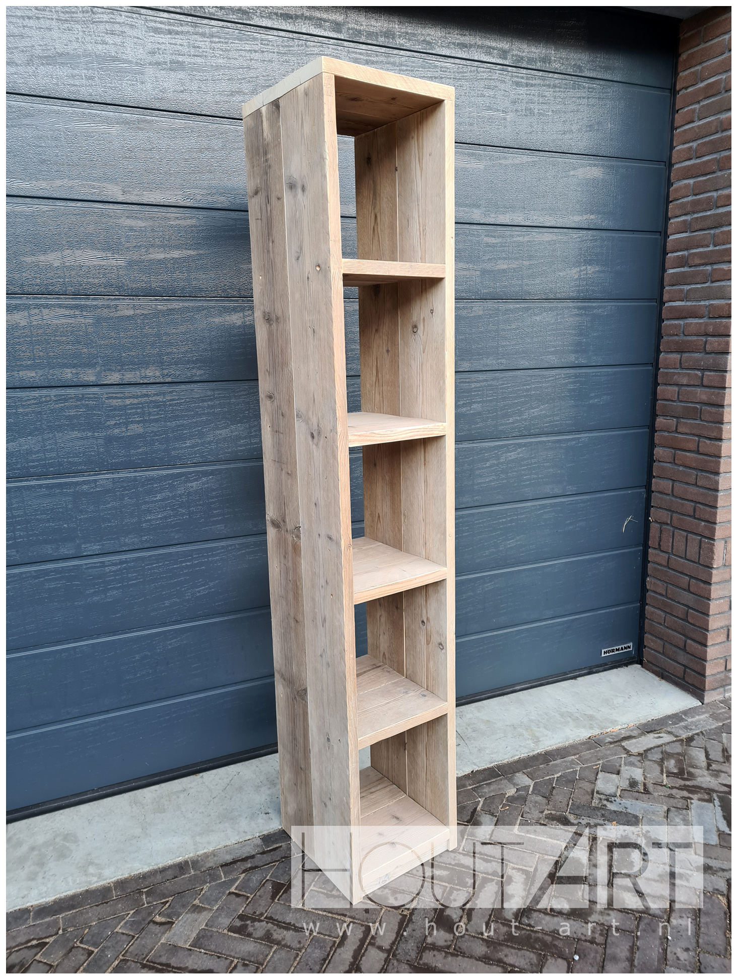 Boekenkast bsc steigerhout van Hout-Art. kast, opbergkast, boeken, steigerhouten, landelijk, houtart.