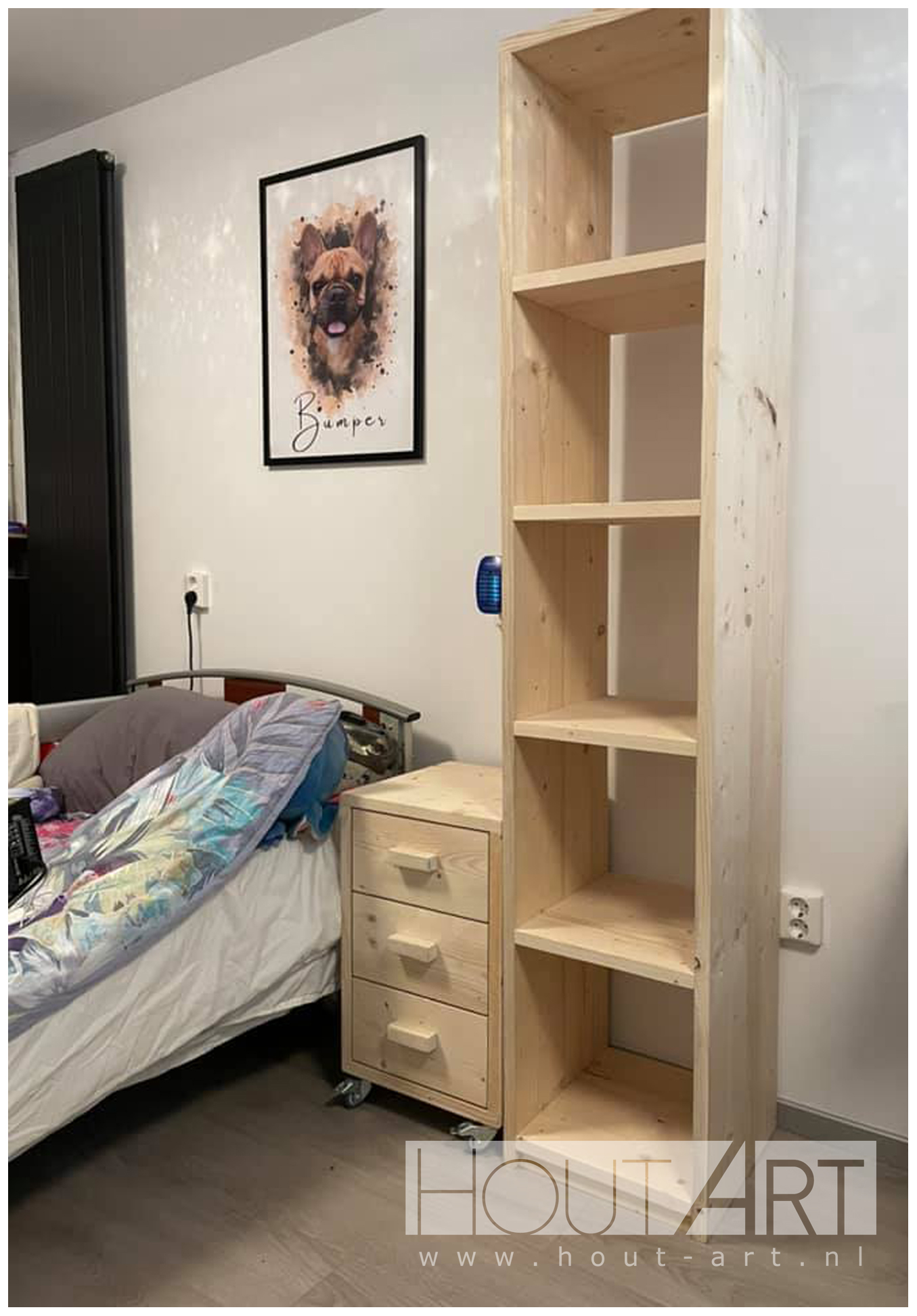 Boekenkast bsc steigerhout van Hout-Art. kast, opbergkast, boeken, steigerhouten, landelijk, houtart.