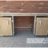 Bureau verzinkte steigerbuis 2 zwevende kasten met steigerhout van Hout-Art.