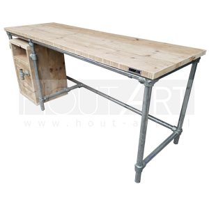 Bureau steigerbuis zwevende kast met steigerhout