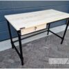 Bureau zwarte steigerbuis met lade steigerhout van Hout-Art.