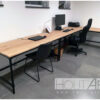 Bureau zwarte steigerbuis massief eiken van Hout-Art.