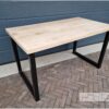 Bureau u-poot staal met eiken van Hout-Art.
