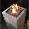 Vuurtafel vuurzuil inbouwbrander steigerhout op wielen van Hout-Art. terrasverwarming