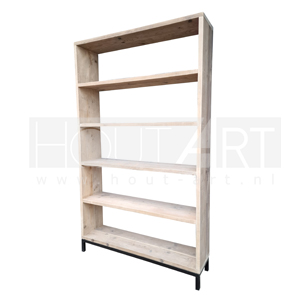 Boekenkast bsc stalen onderframe steigerhout