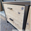 Dressoir stalen frame lades steigerhout van Hout-Art. staal, frames, zwart, gepoedercoat, steigerhouten, kast, opbergkast, lades, deuren, handgrepen.