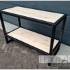 Dressoir staal met legplank van steigerhout van Hout-Art. kast, opbergkast, lades, legplank, steigerhouten, industrieel, houtart.