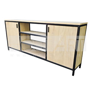 Dressoir Butler staal met eiken