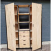 vakkenkast kast lakei stalen frame eiken van Hout-Art. Industrieel, zwart, gepoedercoat, modern, lades, deuren, woonkamer, eetkamer, eikenhout, houtart.