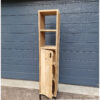 Boekenkast hoge deuren en open vakken steigerhout van Hout-Art. staal, gepoedercoat, zwart, poedercoating, industrieel, houtart.