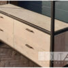 Vakkenkast xl stalen frame met lades steigerhout van Hout-Art. vakken, opbergen, opbergkast, decoratie, stalen frame, zwart, gepoedercoat, poedercoating, houtart.